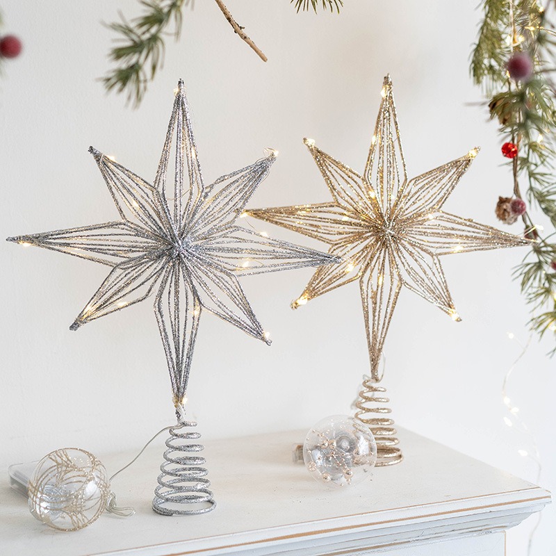 Star Tree Topper - Christmas Decoration Iron Tree Topper Light