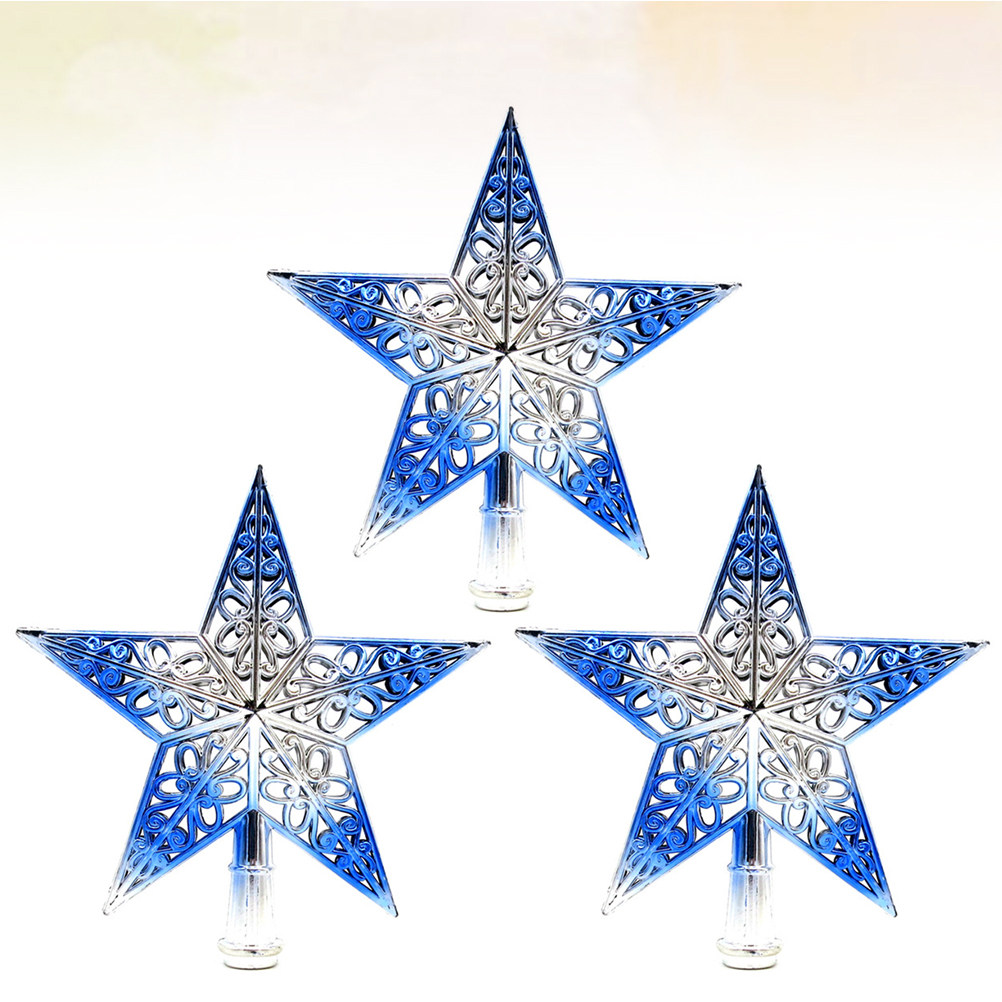 Star Tree Topper - 3Pcs 20Cm Hollow Star Christmas Tree