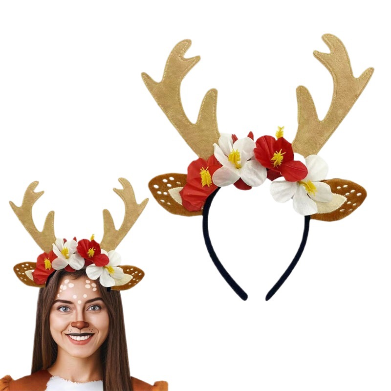 Reindeer Costume Set Tutu Skir - Reindeer Antlers Headband review and price