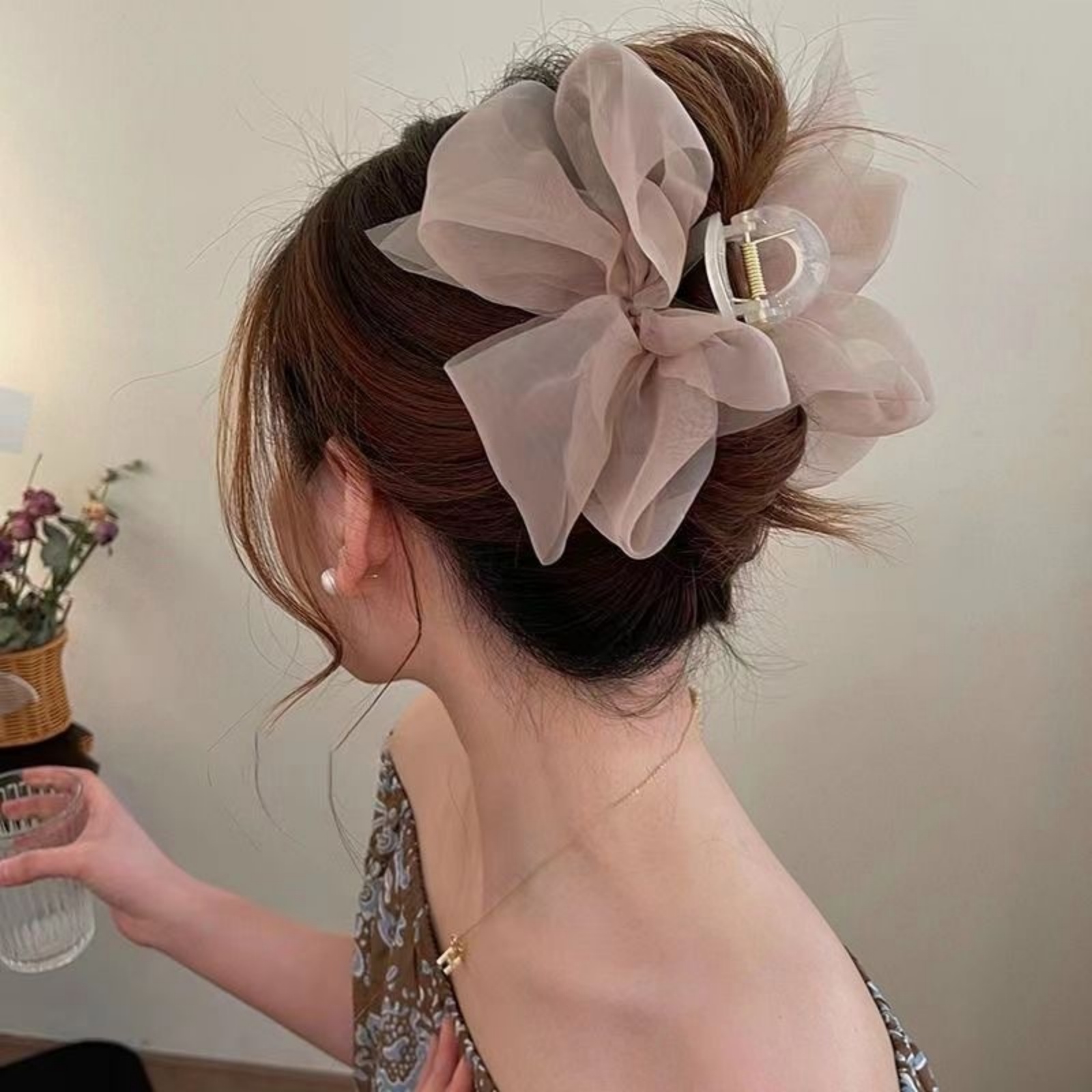 1PCFashion Mesh Tulle Large Bo - Ribbon Bow Gift review and price