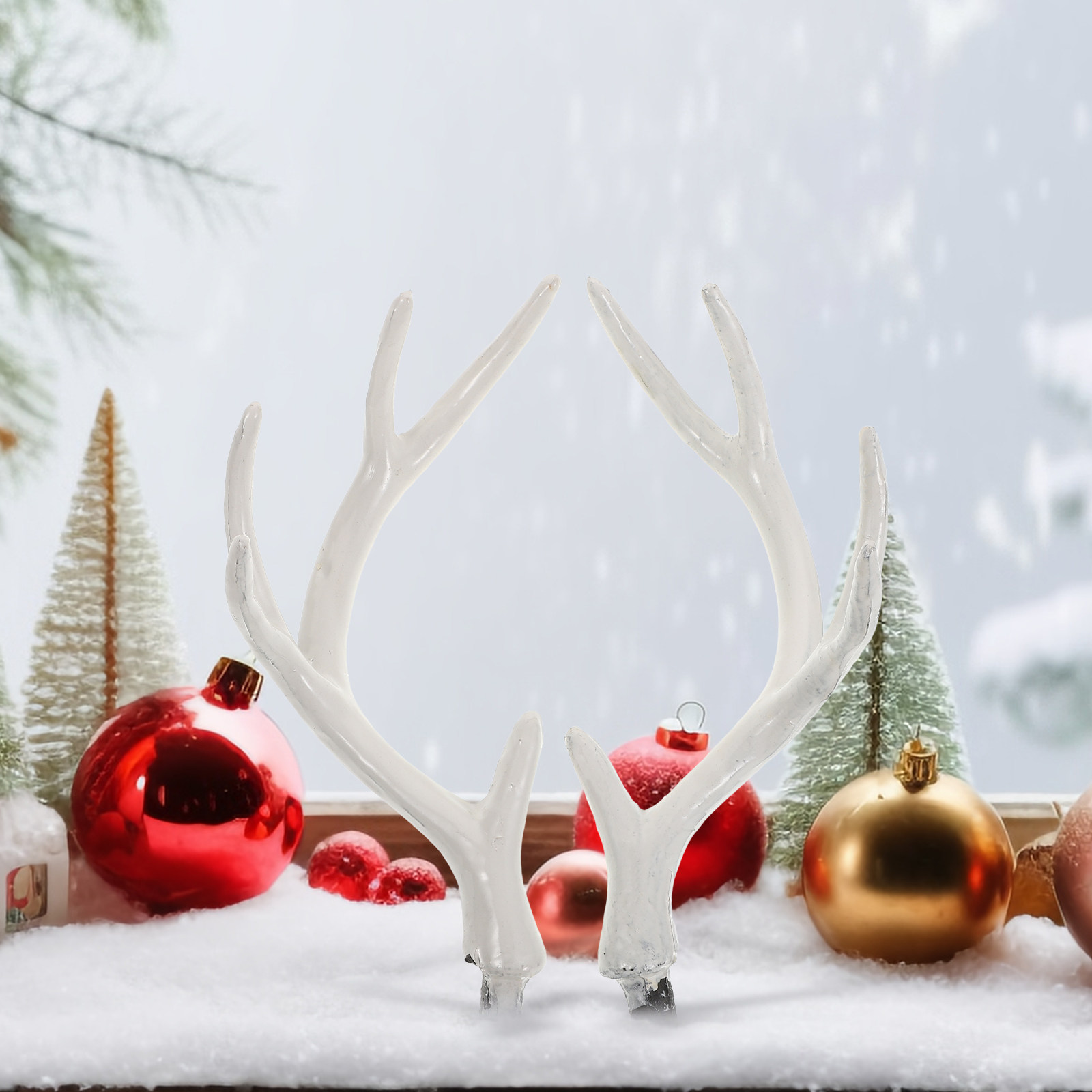 1Pair Lifelike White Deer Antl - Reindeer Antlers Headband review and price