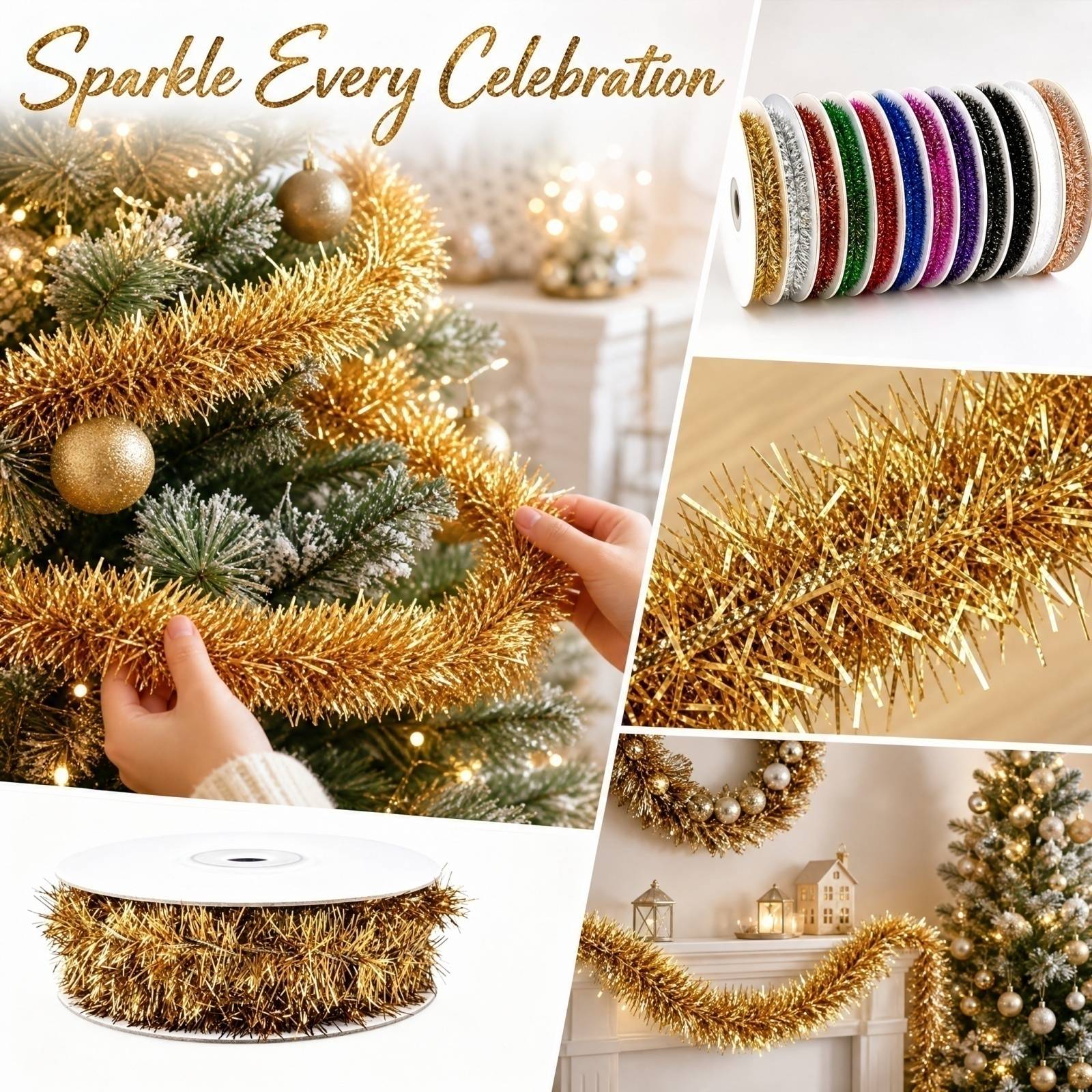 Plastic Wire Garland 5m Long 9 - Tinsel Garland Decoration review and price